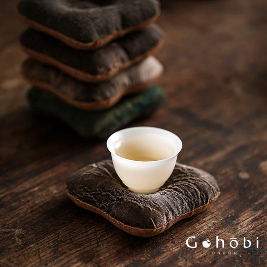 Gohobi Fragrant Cloud Silk Tea Coaster – Handmade Fabric Tea Mat for Gongfu Tea Set