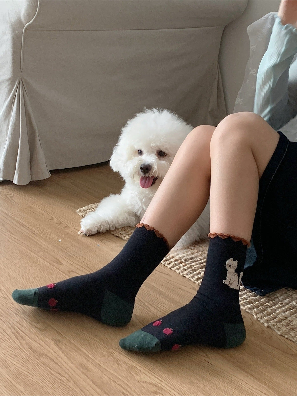 Gohobi Animal Jacquard Mid-Calf Socks
