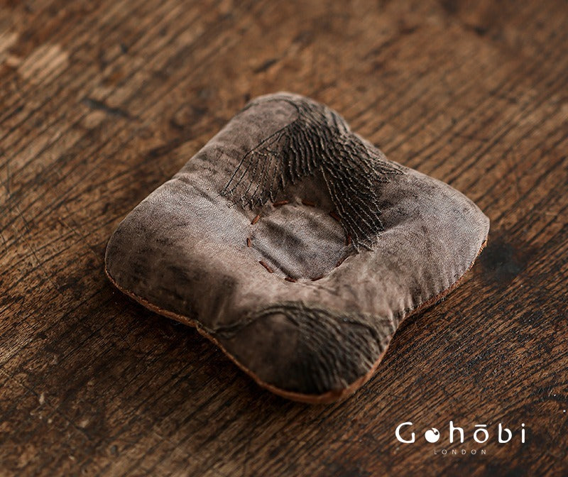 Gohobi Fragrant Cloud Silk Tea Coaster – Handmade Fabric Tea Mat for Gongfu Tea Set
