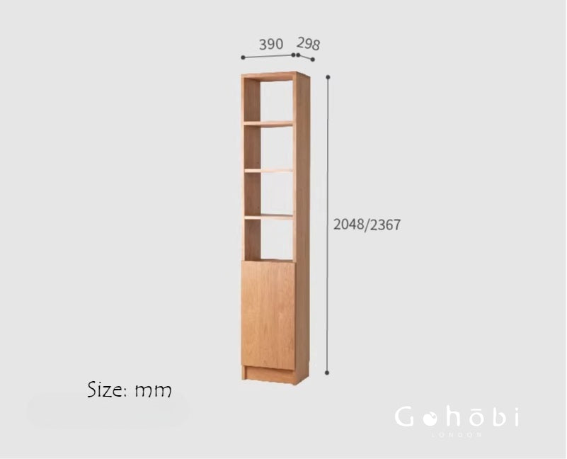 Gohobi Handmade Solid Wood Storage Cabinet – Multi-Layer Wooden Shelving Unit for Living Room or Study | FSC Certified Furniture