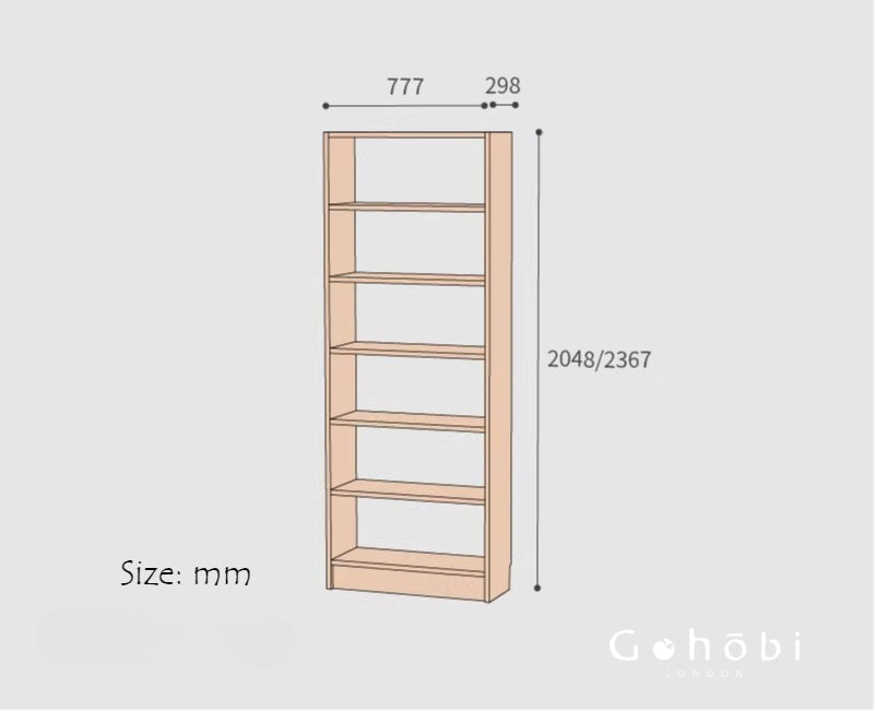 Gohobi Handmade Solid Wood Storage Cabinet – Multi-Layer Wooden Shelving Unit for Living Room or Study | FSC Certified Furniture