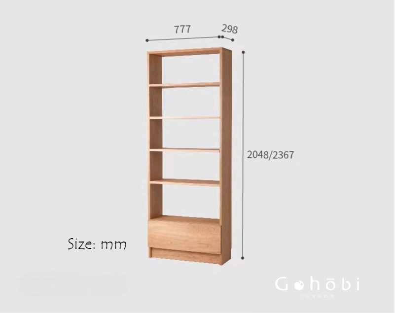Gohobi Handmade Solid Wood Storage Cabinet – Multi-Layer Wooden Shelving Unit for Living Room or Study | FSC Certified Furniture