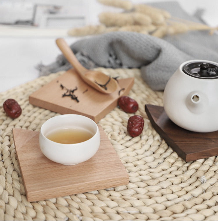 Gohobi Japanese Walnut Wood Angled Coaster