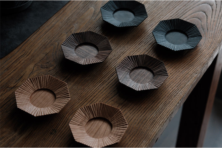 Gohobi Japanese-Style Octagonal Black Walnut Coaster