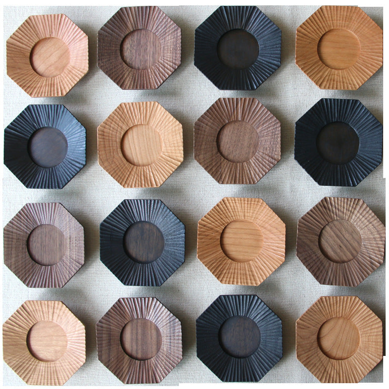 Gohobi Japanese-Style Octagonal Black Walnut Coaster