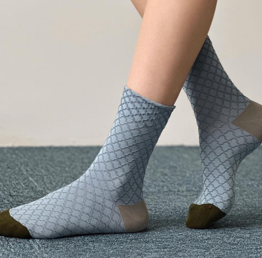 Gohobi Geometric Embossed Cotton Socks