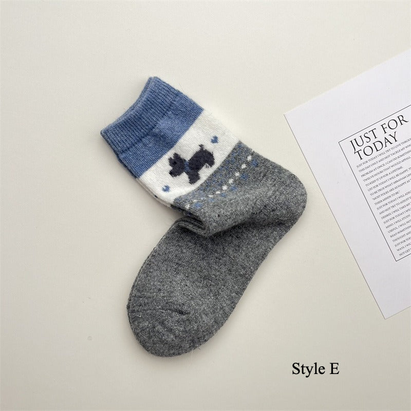 Gohobi Blue-Grey Puppy Wool Socks