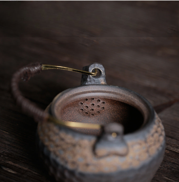 Gohobi Handmade Golden Black Large Teapot