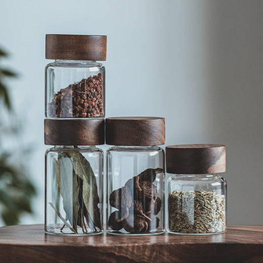 Gohobi Wooden Lid Sealed Container Storage