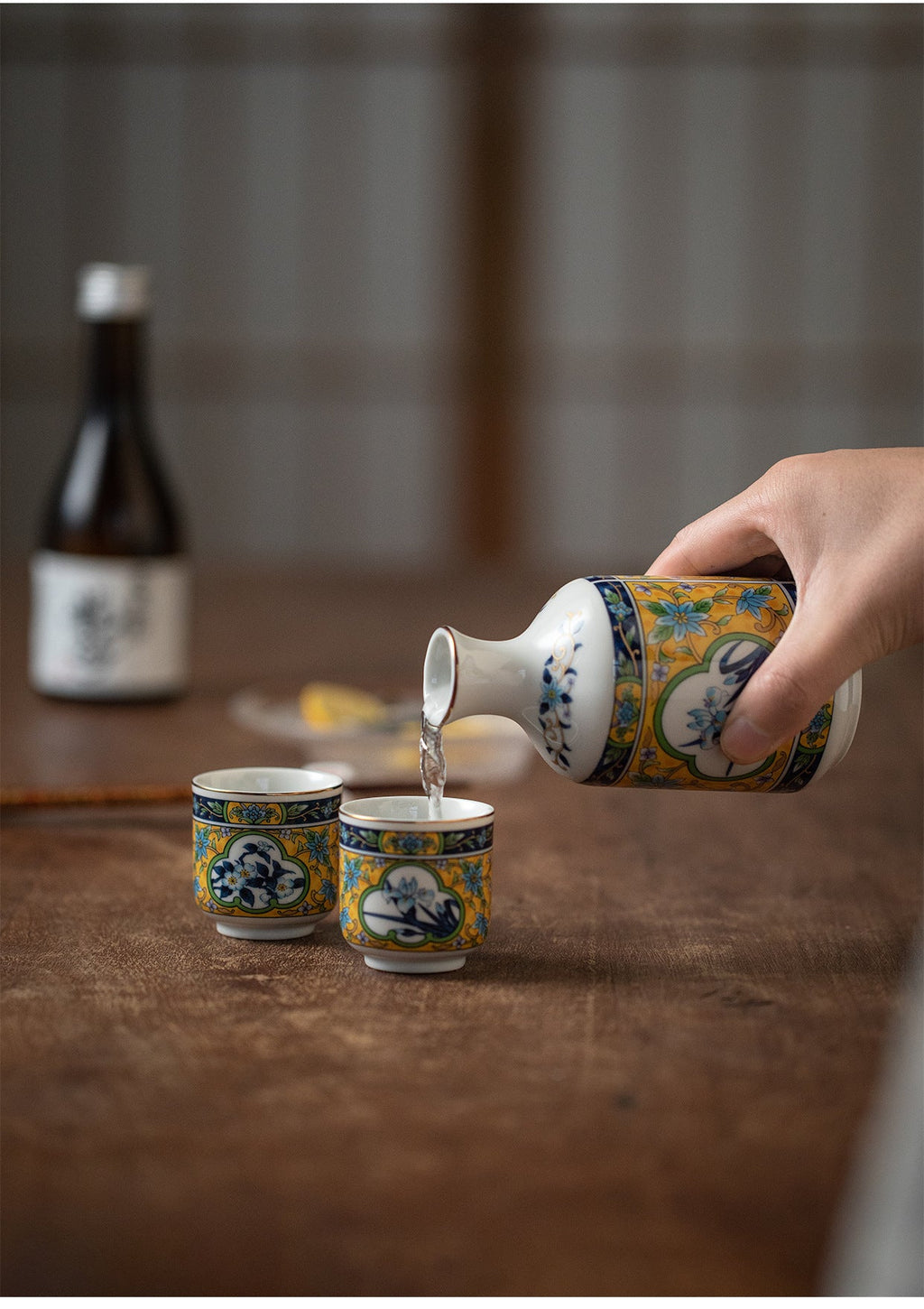 Gohobi Japanese Hasama Burnt Ceramic Hip Flask Set Tea Set Sake Set [Made In Japan]