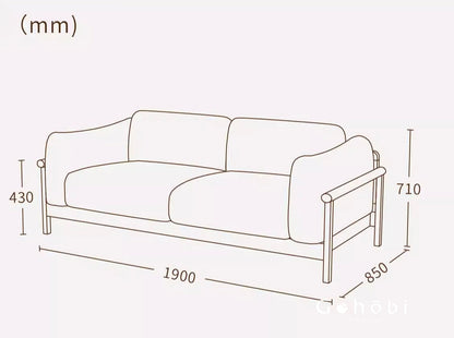 Gohobi Nordic Solid Wood Fabric Sofa – Handmade Double Sofa for Living Room or Small Apartment | FSC Certified Furniture