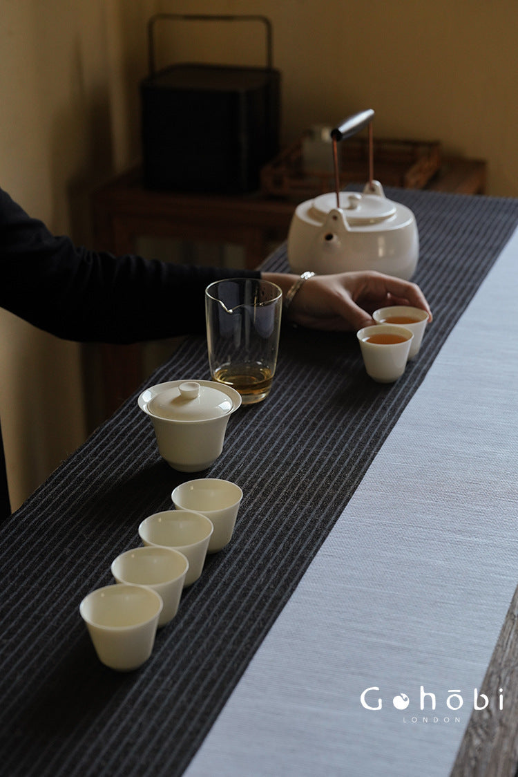 Gohobi Apricot White Ercai Gaiwan – Thin Porcelain Japanese Style Covered Tea Bowl