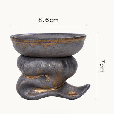 Gohobi Handmade Metallic Glaze Ceramic Tea Filter and Pitcher