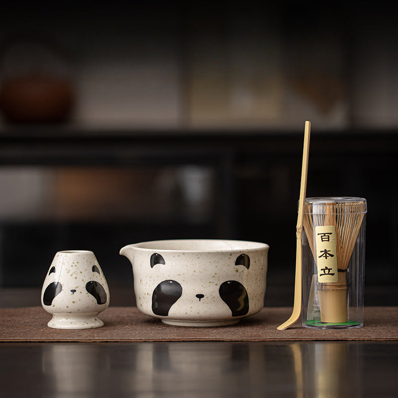 Gohobi Ceramic Matcha Set 045 Panda and Cat