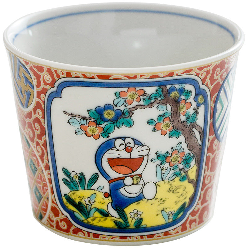 Gohobi Japanese Doraemon Tea Cup and Ceramic Plate Set [Made In Japan]