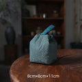 Gohobi Green Weaving Brocade Teaware Storage Travel Bag Shifuku