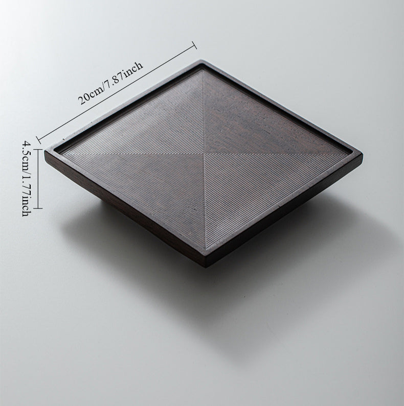 Gohobi Japanese-style Wabi-Sabi Ebony Black Square Tray 004