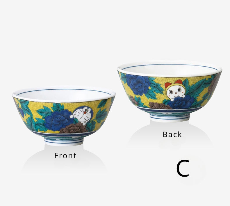 Gohobi Japanese Doraemon Tea Cup and Ceramic Plate Set [Made In Japan]
