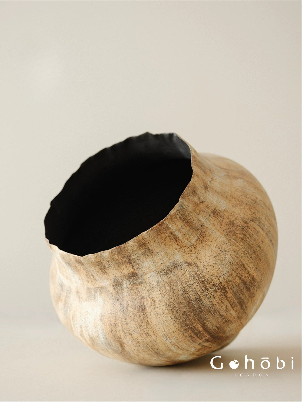 Gohobi Wabi-Sabi Japanese Style Ceramic Vase – Handmade Sand Texture Decorative Vase