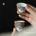 [賦山敘 x Gohobi] Gohobi Jingdezhen Hand-Painted Blue and White Teacup – Begonia Snow View Fulu Guest Cup