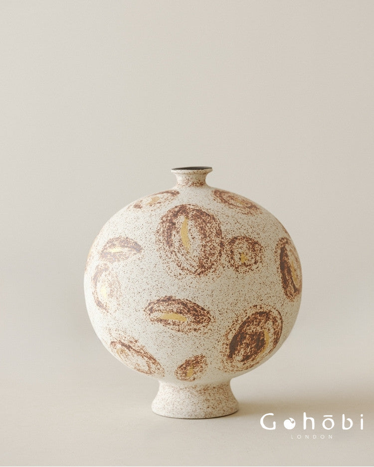 Gohobi Wabi-Sabi Sand Texture Large Vase – Handmade Jingdezhen Ceramic Flower Vessel