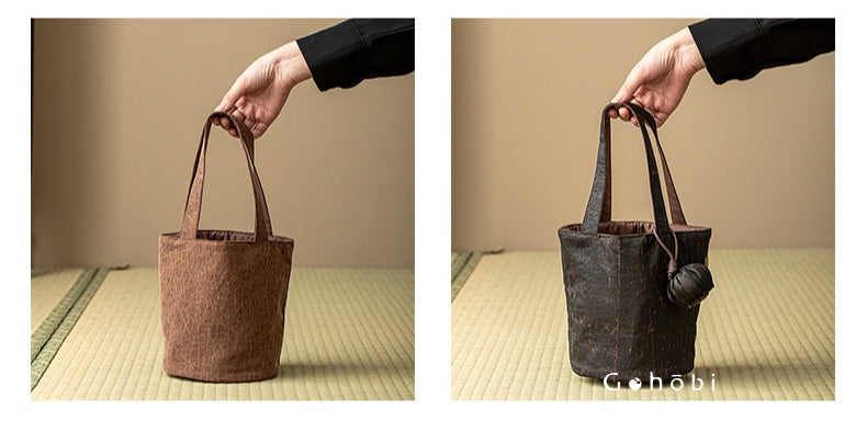 Gohobi Xiangyun Silk Tote Bag – Handmade Retro Bucket Handbag