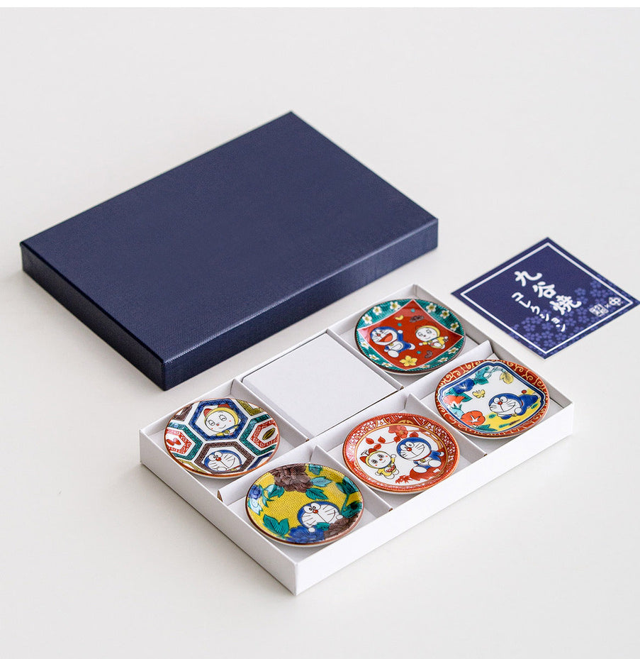 Gohobi Japanese Doraemon Tea Cup and Ceramic Plate Set [Made In Japan]