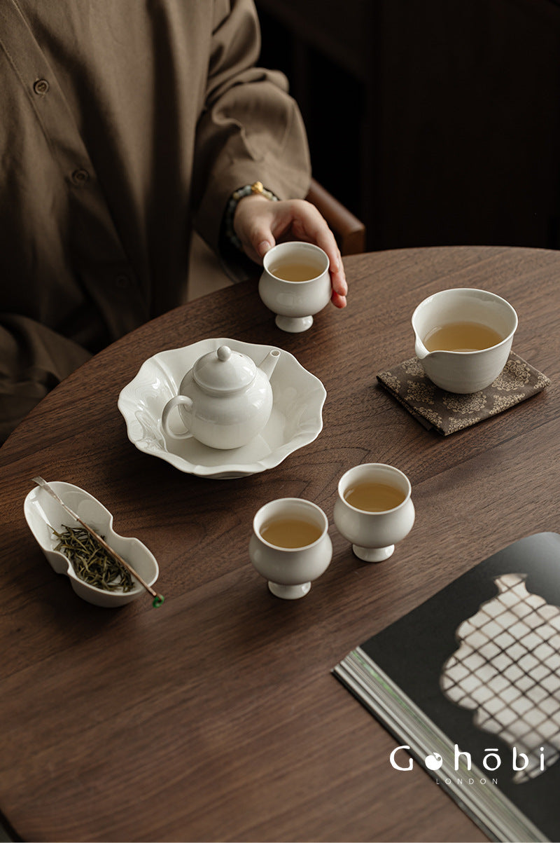 Gohobi Wood Ash Glaze Ceramic Teapot – Handmade Vessel Shape Gongfu Tea Pot with Ball Filter