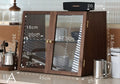 Gohobi Black Walnut Storage Cabinet – Solid Wood Medieval Style Tea and Tableware Cabinet