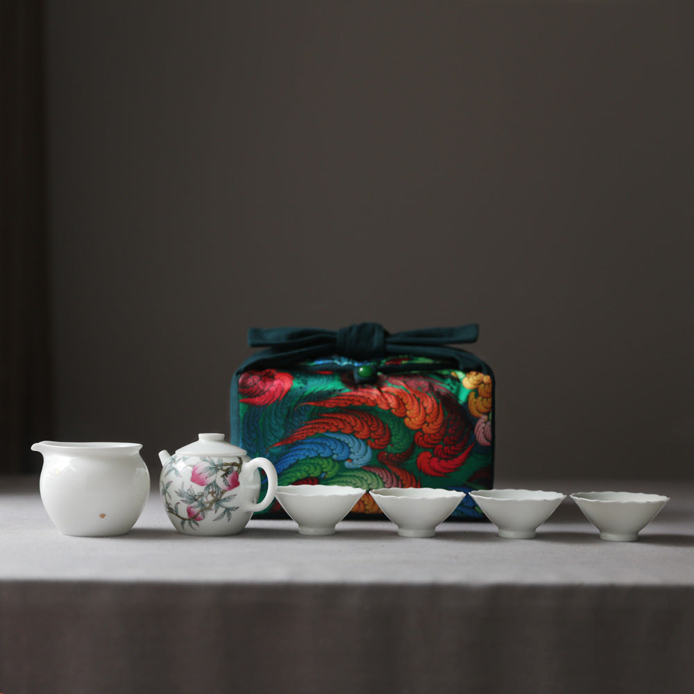 Gohobi Large Colourful Silk Teaware Storage Travel Bag Shifuku