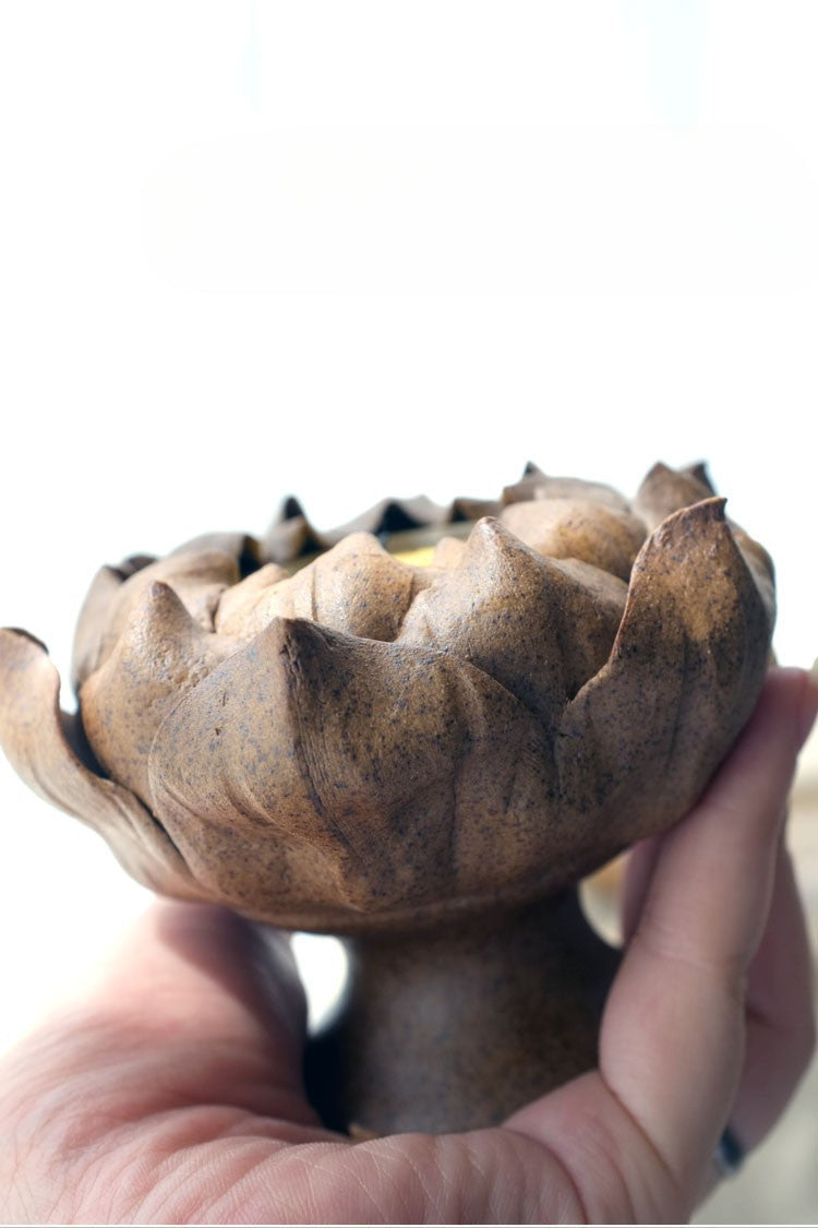 Gohobi Ceramic Lotus Candle Holder