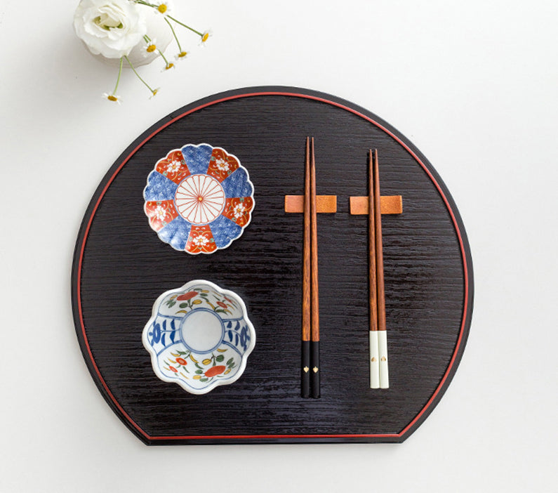 Gohobi Japanese Resin Half-Moon Dinner Plate Decorative Tray [Made In Japan]