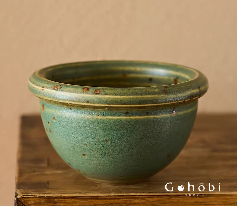 Gohobi Ceramic Garlic Masher Mortar Bowl – Handmade Garlic Crusher and Chili Grinding Bowl