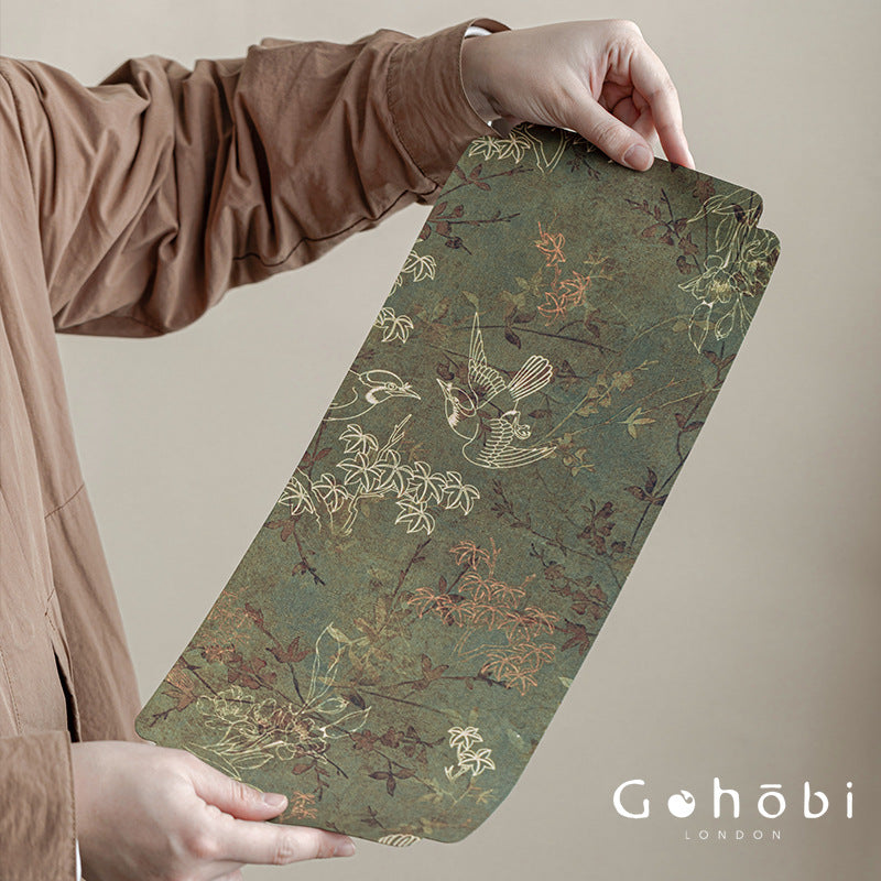 Gohobi Xiangyun Silk Tea Table Runner – Double-Sided Tea Mat Dry Brew Cloth