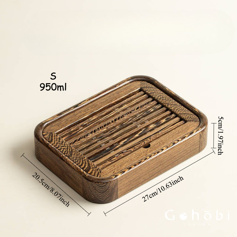 Gohobi Solid Wood Water Storage Tea Tray – Chinese Gongfu Tea Table Tray