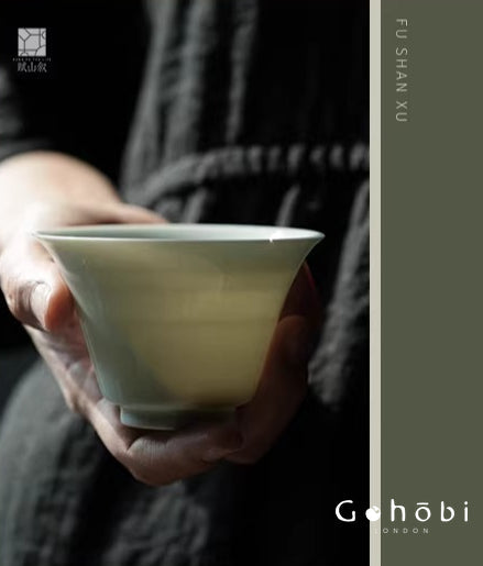[賦山敘 x Gohobi] Gohobi Pure White Porcelain Gaiwan – Horseshoe Shape Thin Porcelain Gongfu Tea Bowl