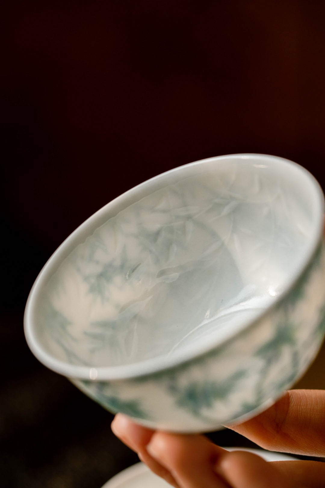 [清本源 x Gohobi Gallery] Doucai Chicken Cup with Inner-Impressed Willow Leaf Motif – Bamboo Design (80ml)