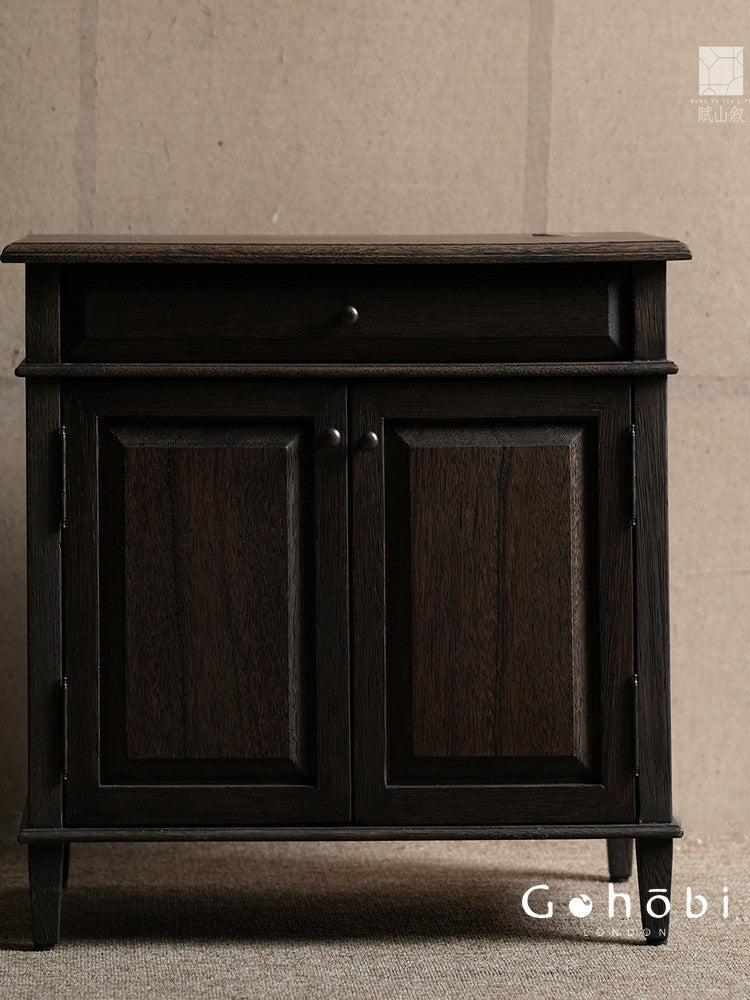 [賦山敘 x Gohobi] Gohobi Shanghai Style Teak Tea Cabinet – Solid Wood Retro Tea Table Side Cabinet