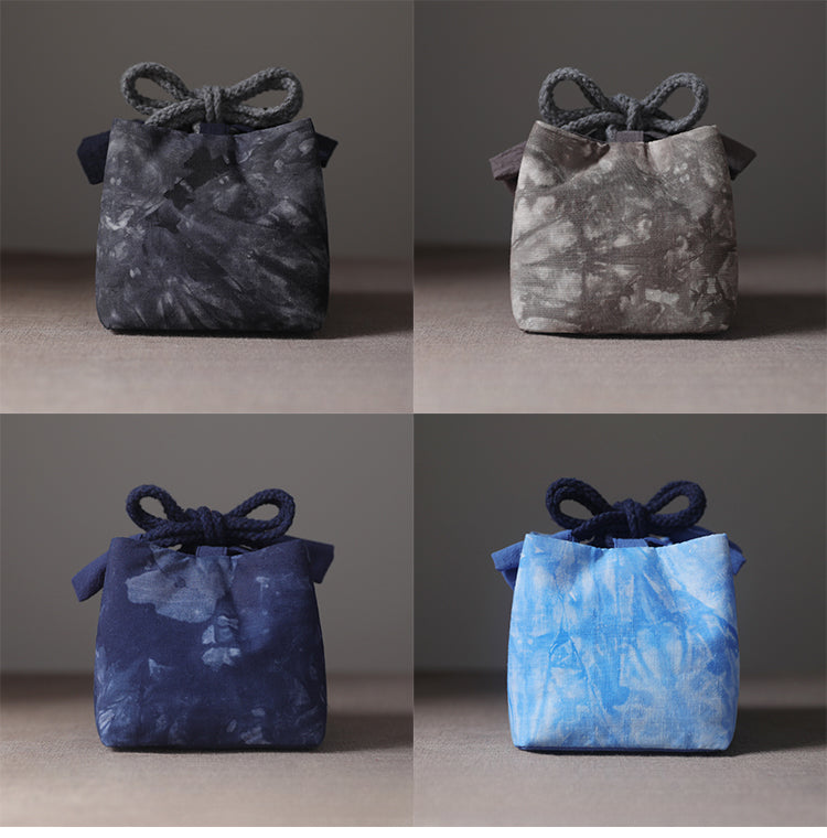 Gohobi Dyed Fabric Teaware Storage Travel Bag Shifuku