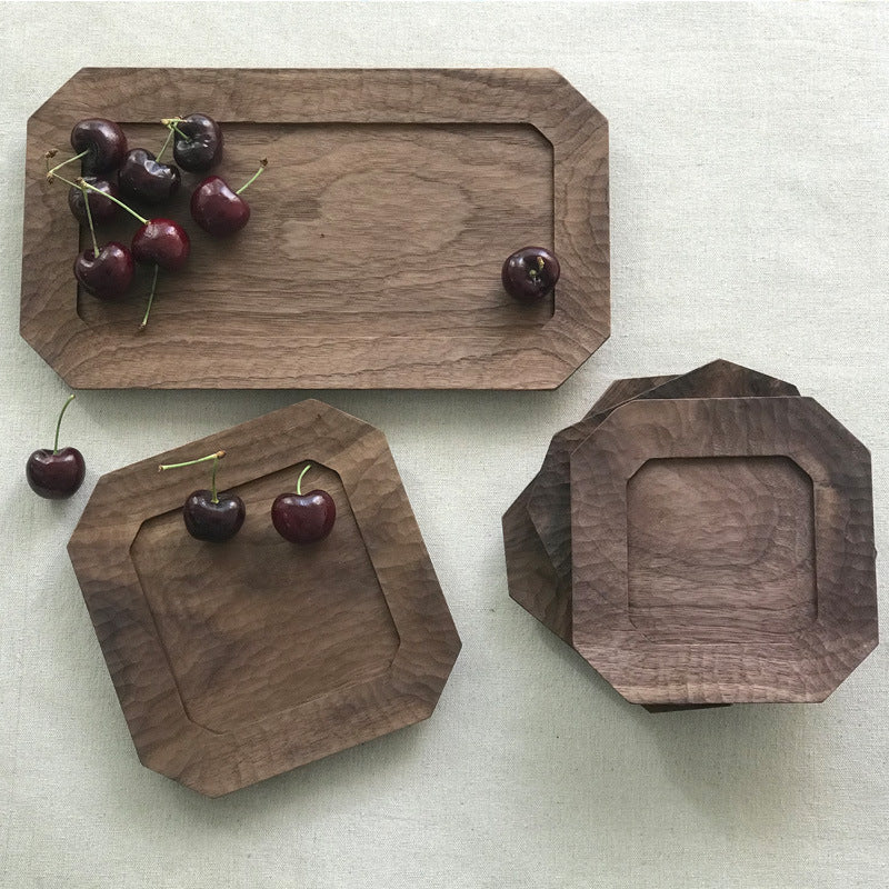 Gohobi Handcrafted Black Walnut Rectangular Serving Tray