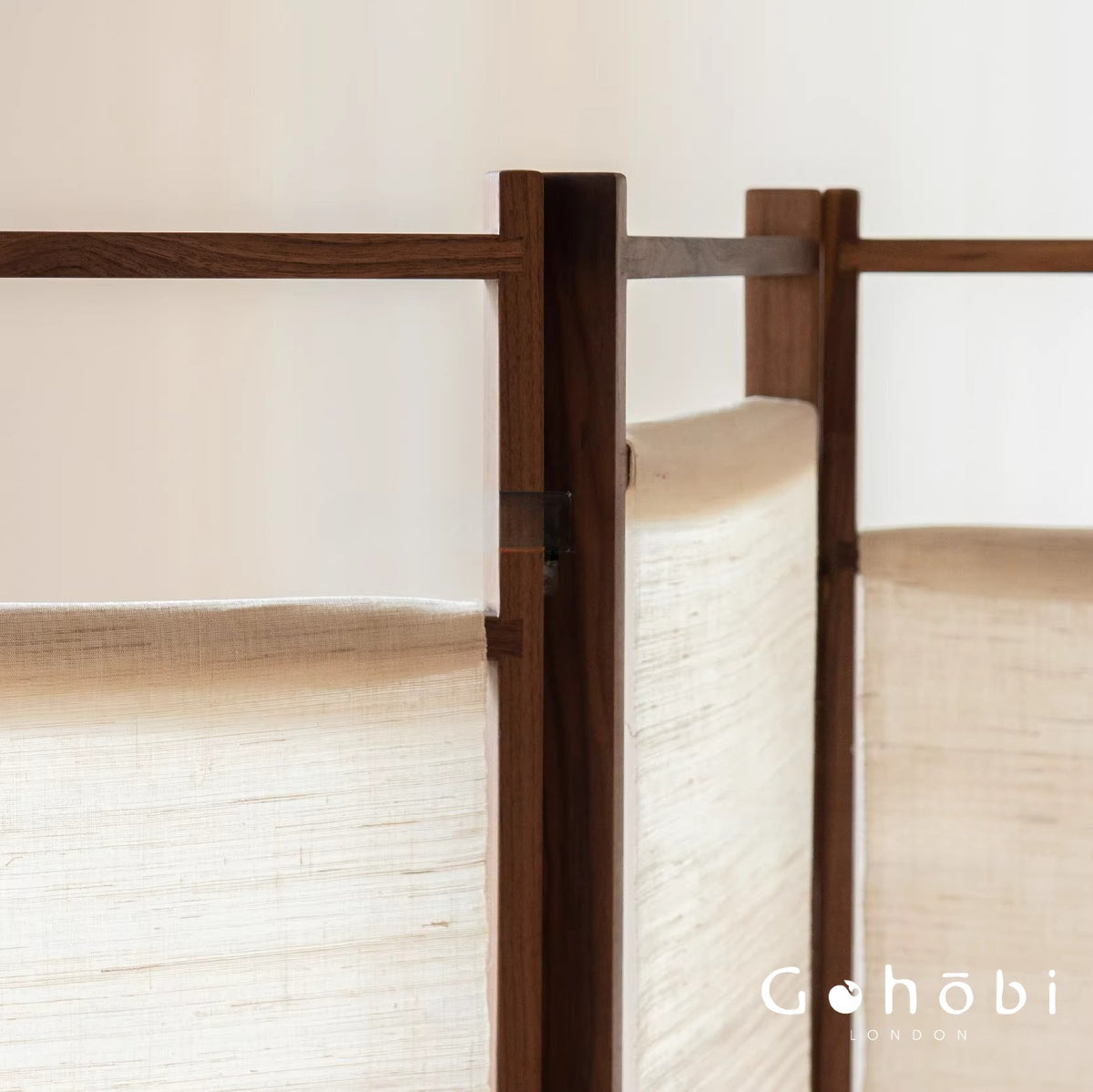 Gohobi Solid Wood Screen Coat Rack – Red Oak or Black Walnut Folding Hanger with Three or Four Panel Options | FSC Certified Furniture