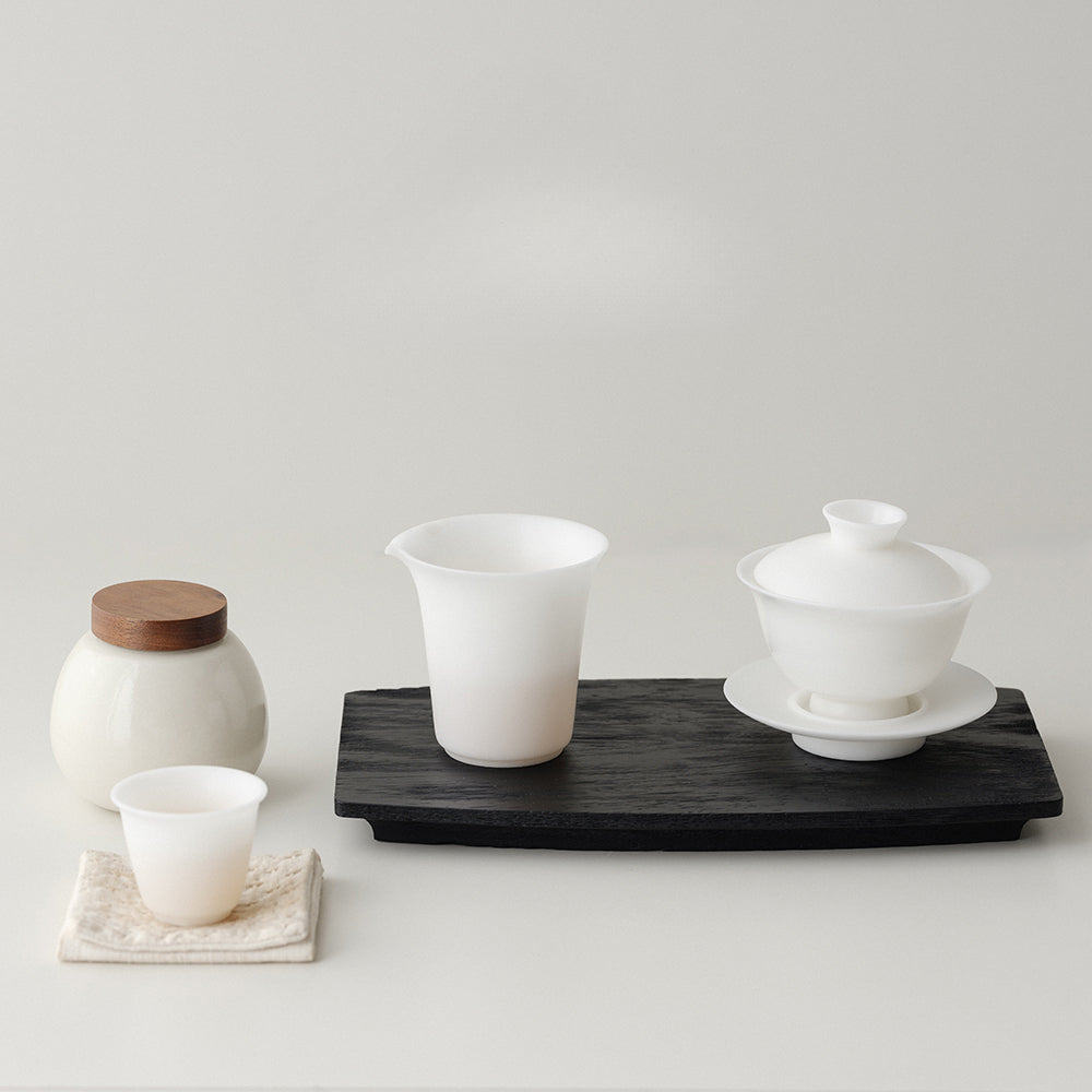 Gohobi Japanese-style Wabi-Sabi Carbonised Wood Black Tray 003