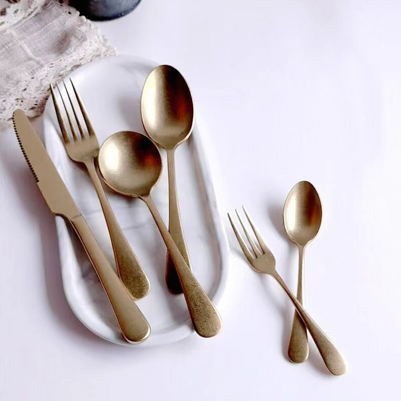 Gohobi A Set of 6 Pieces Stonewashed Stainless Steel Cutlery (Clearance)