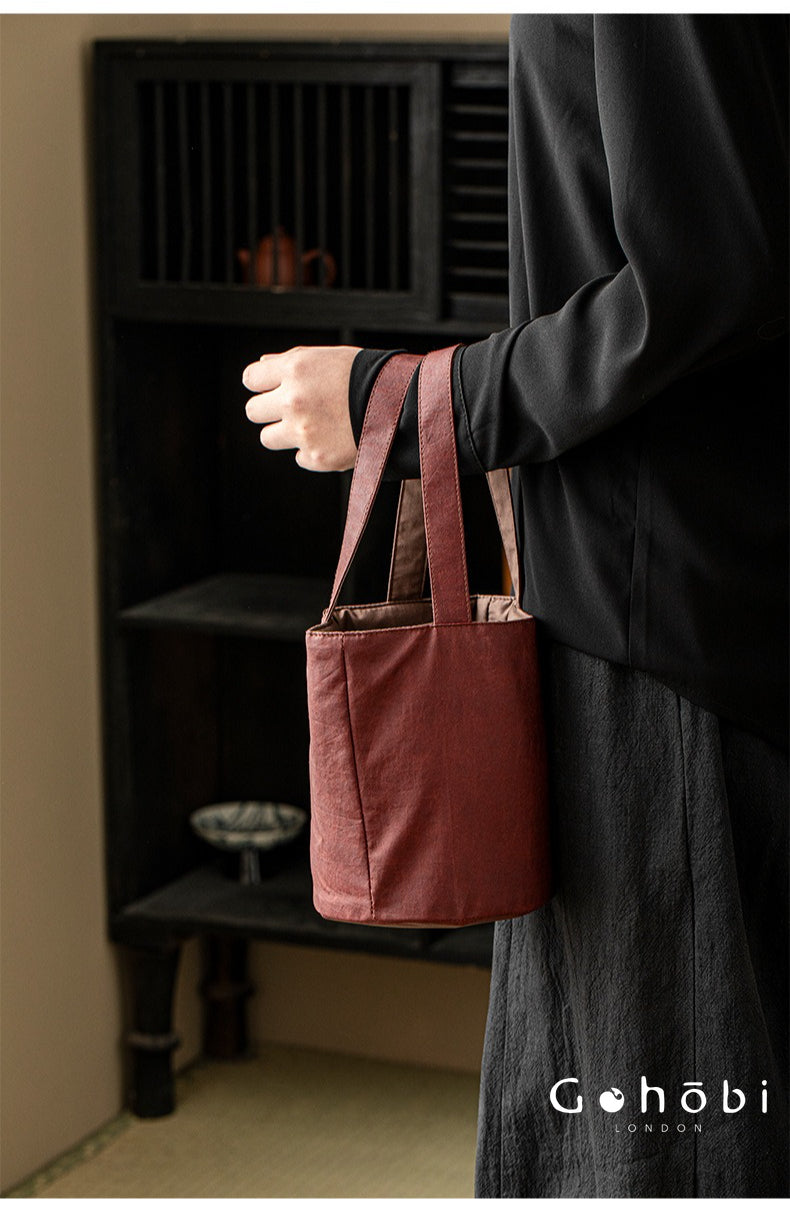 Gohobi Xiangyun Silk Tote Bag – Handmade Retro Bucket Handbag