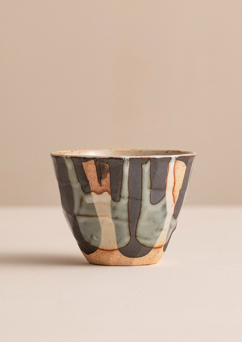 Gohobi Japanese Minoyaki Retro Coarse Pottery Teacup – Wabi Sabi Handmade Ceramic Master Cup | Made in Japan