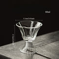 Gohobi High Borosilicate Glass Flower-Rim Swirl-Base Tall Footed Master Cup – Heat-Resistant Gongfu Tea Cup