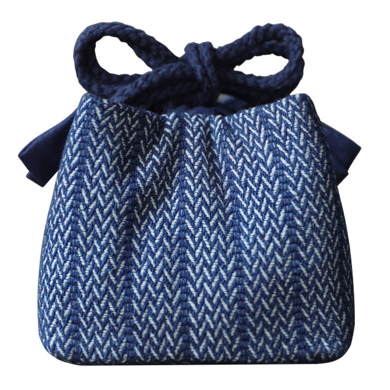 Gohobi Denim Small Teaware Storage Travel Bag Shifuku