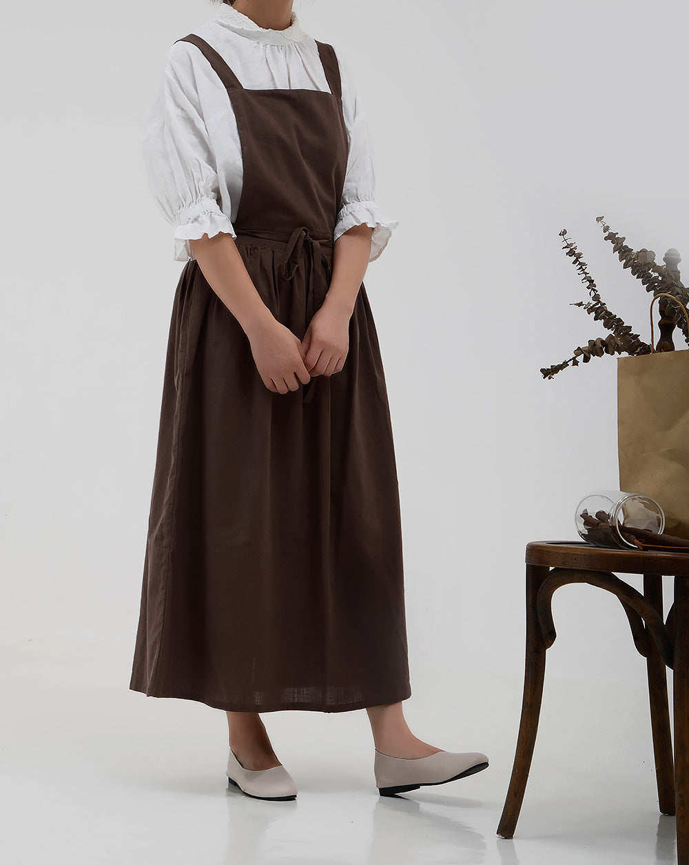 Gohobi Japanese-Korean Minimalist Cotton-Linen Apron