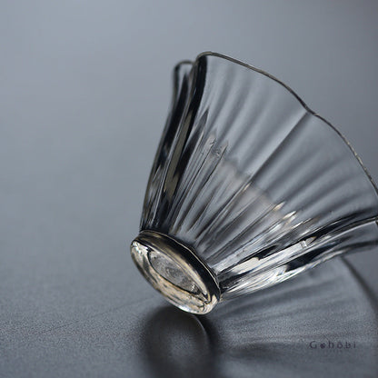Gohobi Handcrafted Flower Glass Bowl with Spoon – Perfect for Matcha Ceremony, Lattes & Desserts