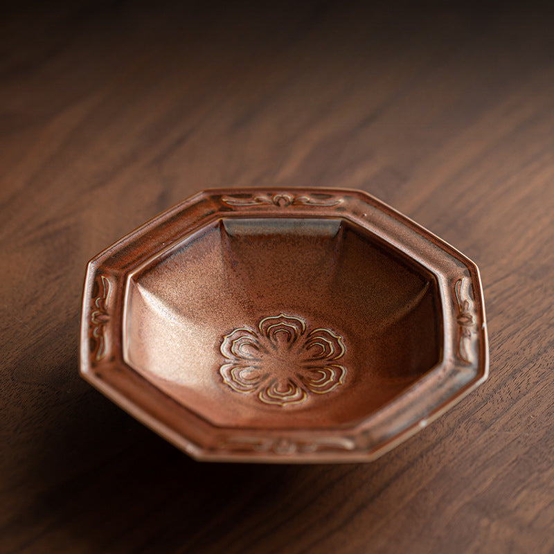 Gohobi Traditional Japanese Glazed Fruit Nuts Small Plate - Octagon 005